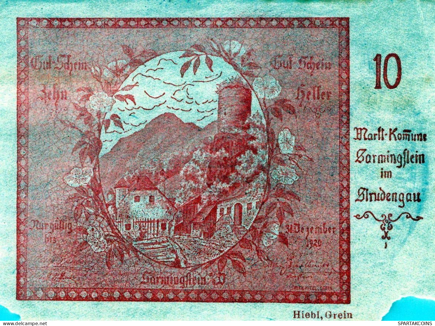 10 HELLER 1918-1921 Sarmingstein Stadt Oberösterreich Österreich #PD748 - Lokale Ausgaben