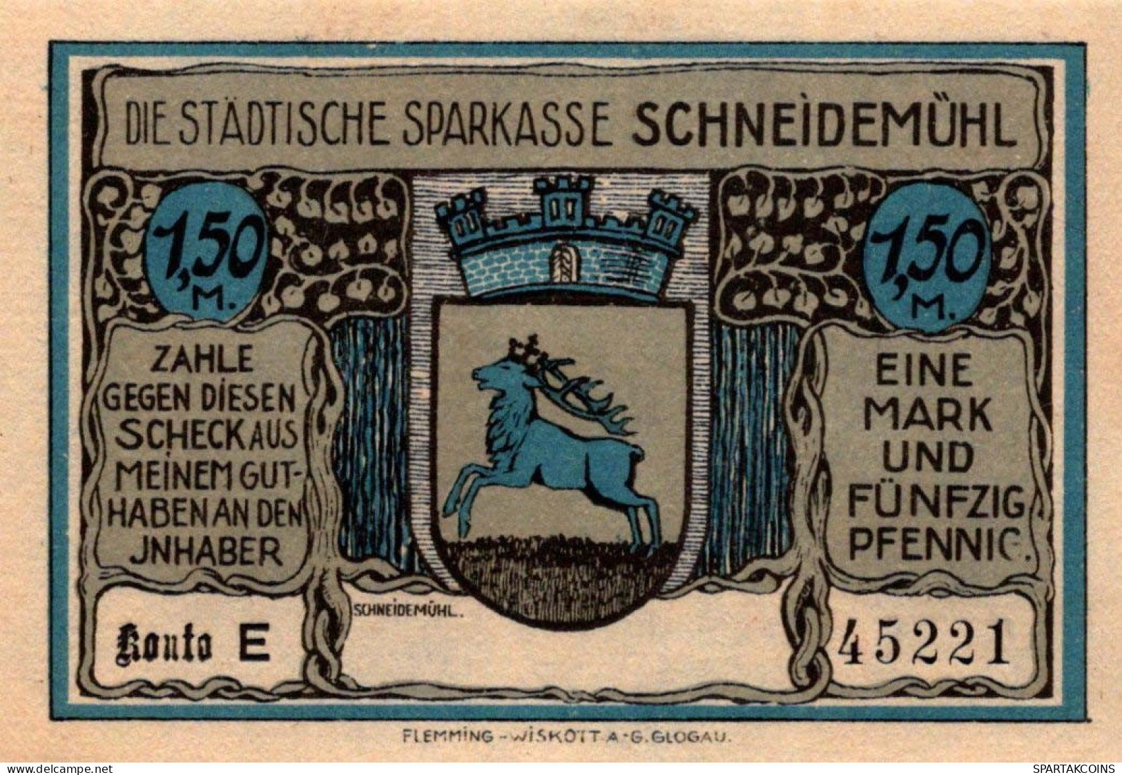 1.5 MARK Stadt SCHNEIDEMÜHL Posen UNC DEUTSCHLAND Notgeld Banknote #PI029 - [11] Local Banknote Issues