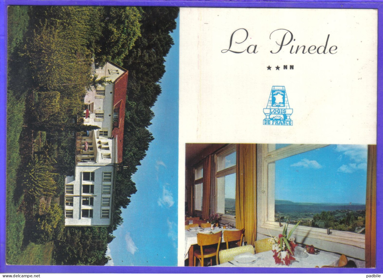 Carte Postale 07. Aubenas  Hotel Restaurant La Pinède  Route Du Camping  Logis De France  Très Beau Plan - Aubenas