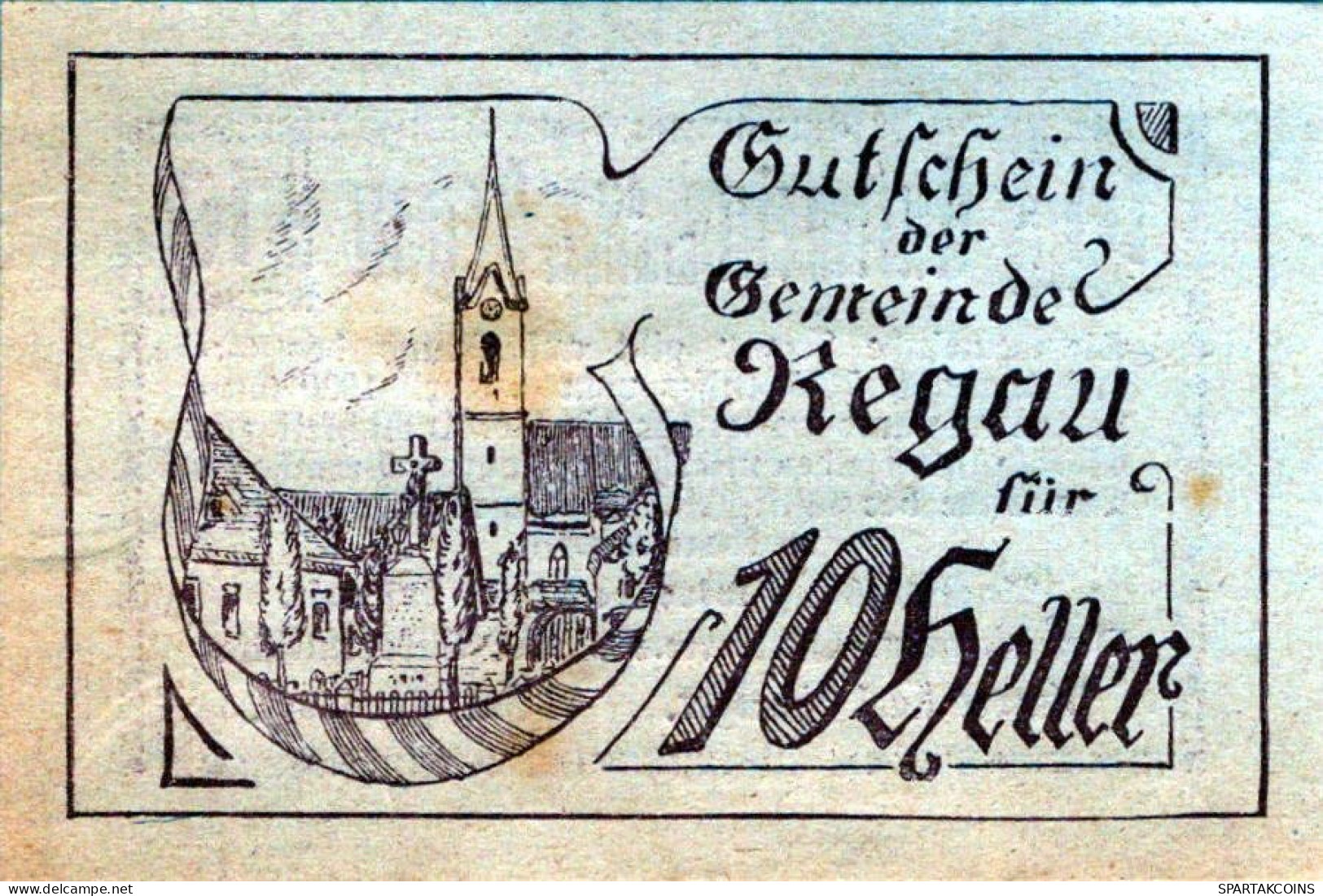 10 HELLER 1920 Stadt REGAU Oberösterreich Österreich Notgeld Banknote #PD954 - [11] Local Banknote Issues