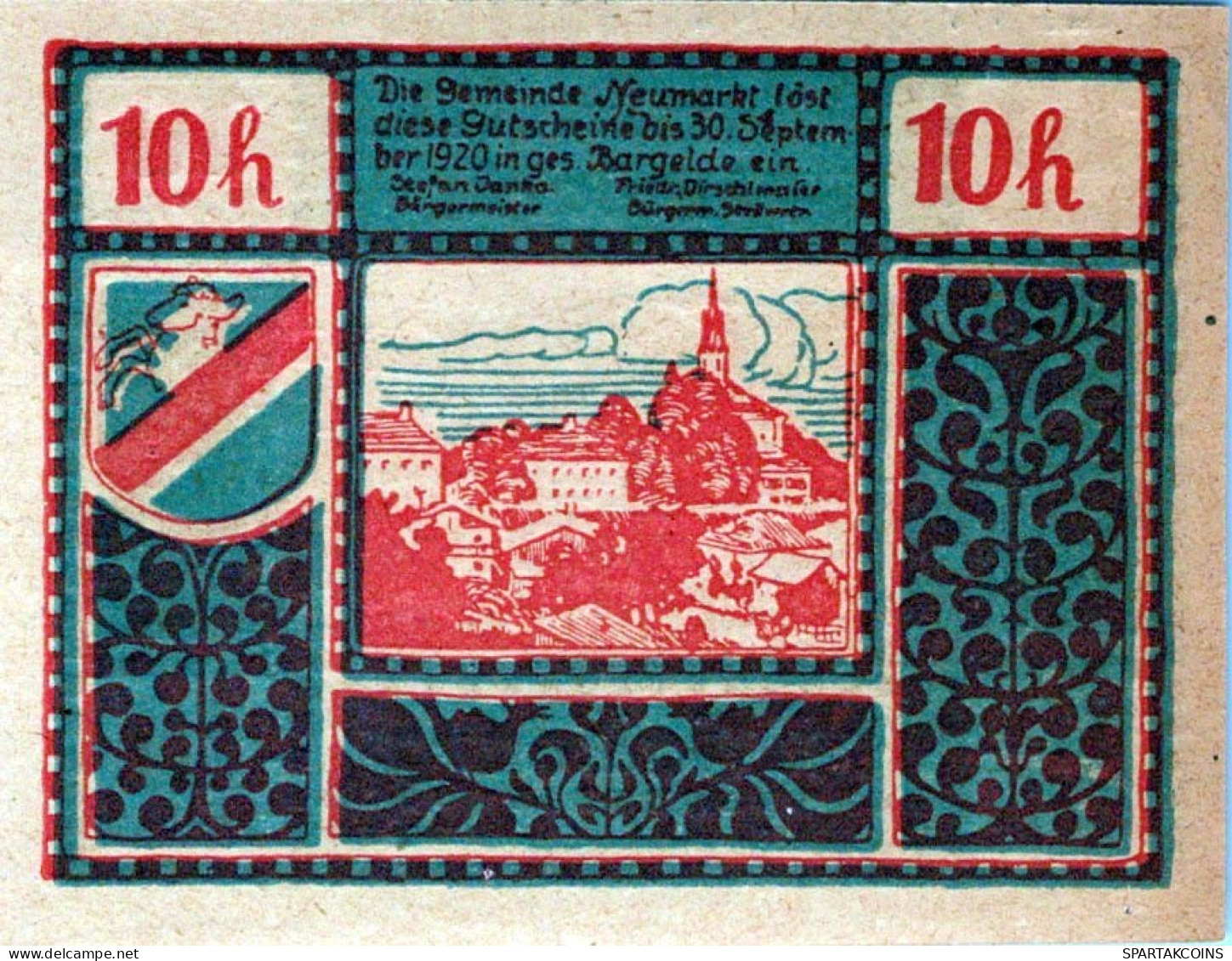 10 HELLER 1920 Stadt NEUMARKT BEI SALZBURG Salzburg Österreich Notgeld #PE241 - [11] Local Banknote Issues
