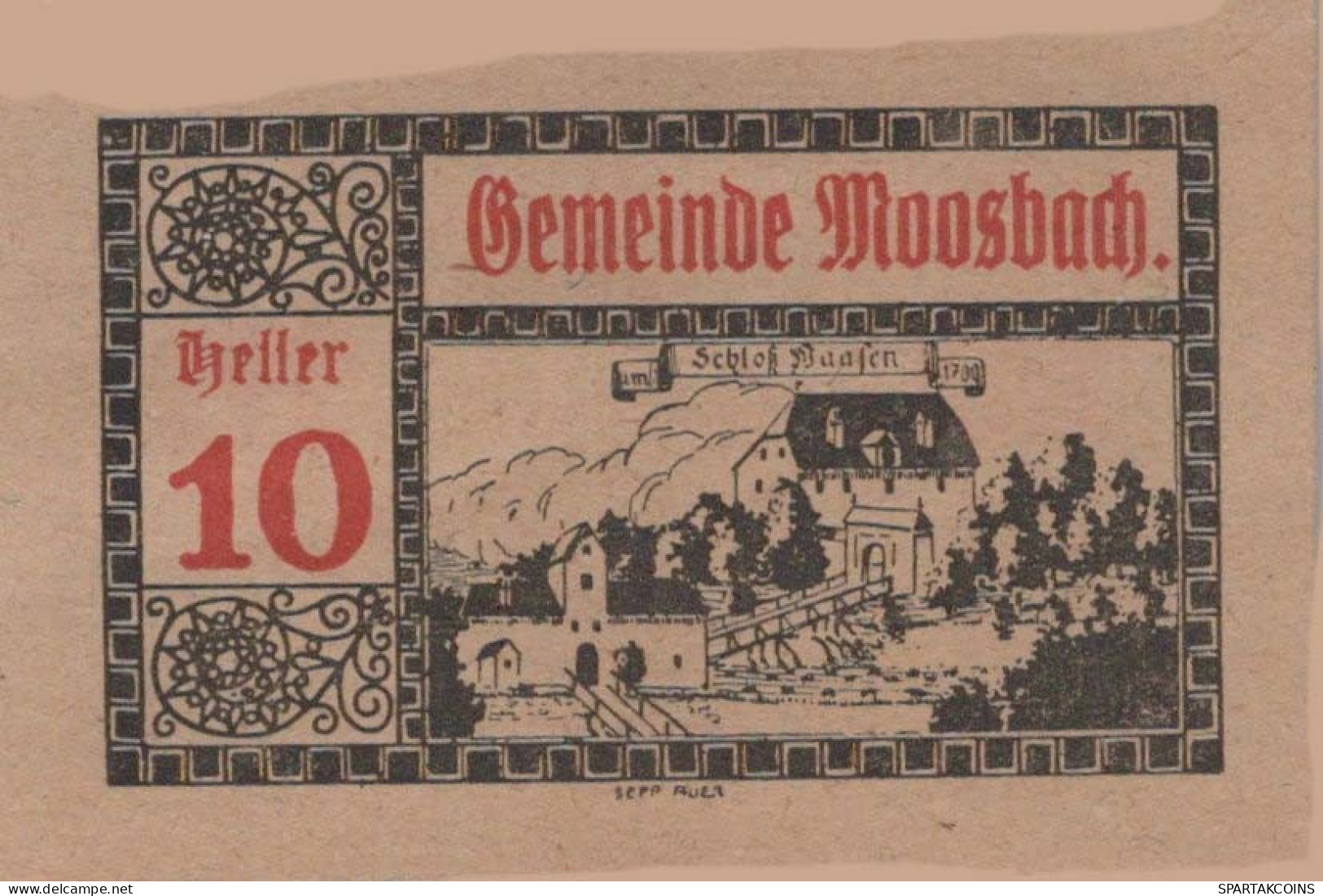 10 HELLER 1920 Stadt MOOSBACH Oberösterreich Österreich Notgeld Banknote #PD815 - [11] Emissioni Locali