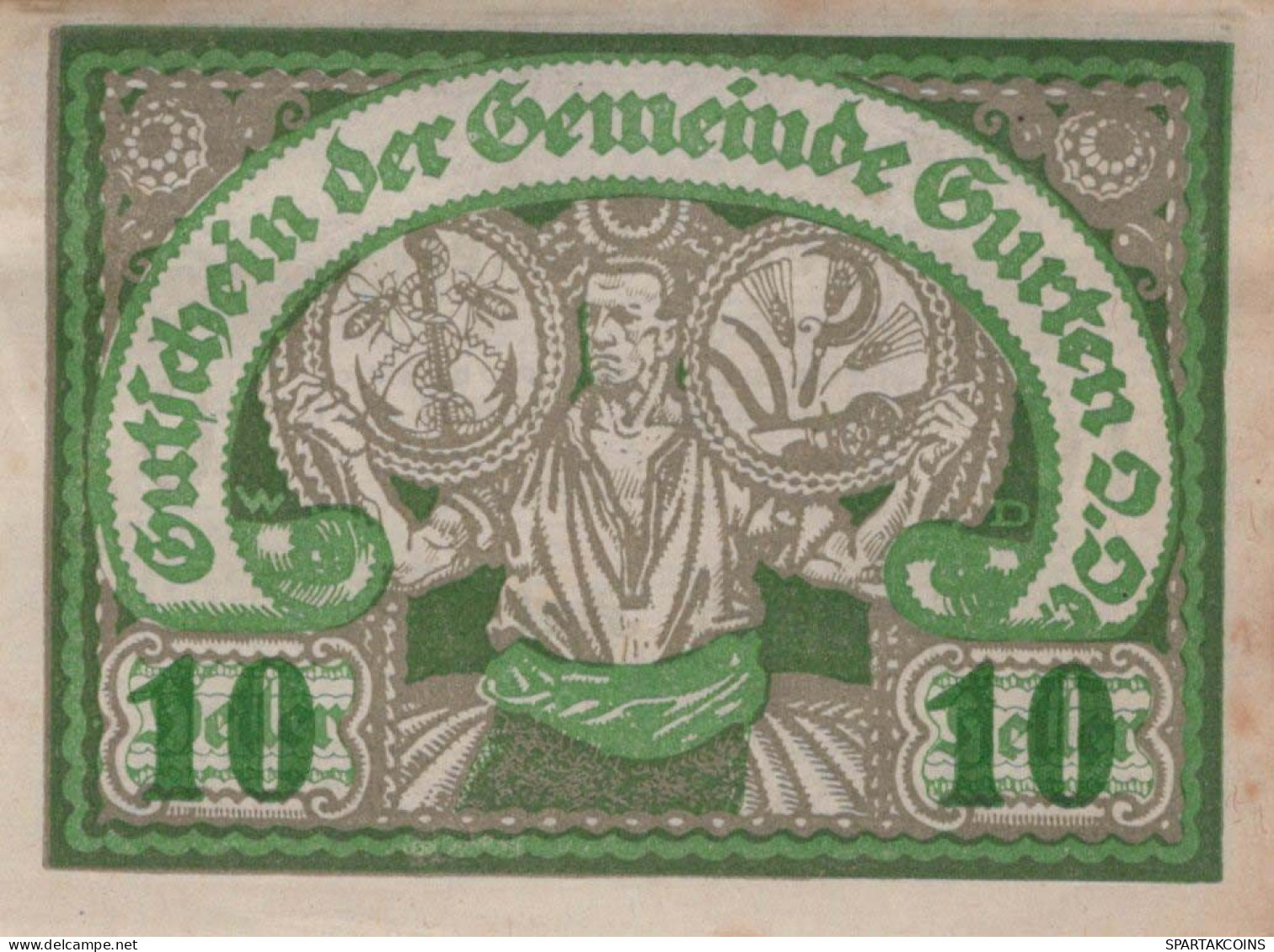 10 HELLER 1920 Stadt GURTEN Oberösterreich Österreich Notgeld Banknote #PI308 - Lokale Ausgaben