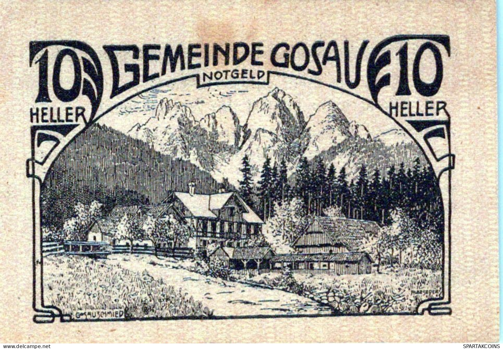 10 HELLER 1920 Stadt GOSAU Oberösterreich Österreich Notgeld Banknote #PI267 - [11] Emisiones Locales