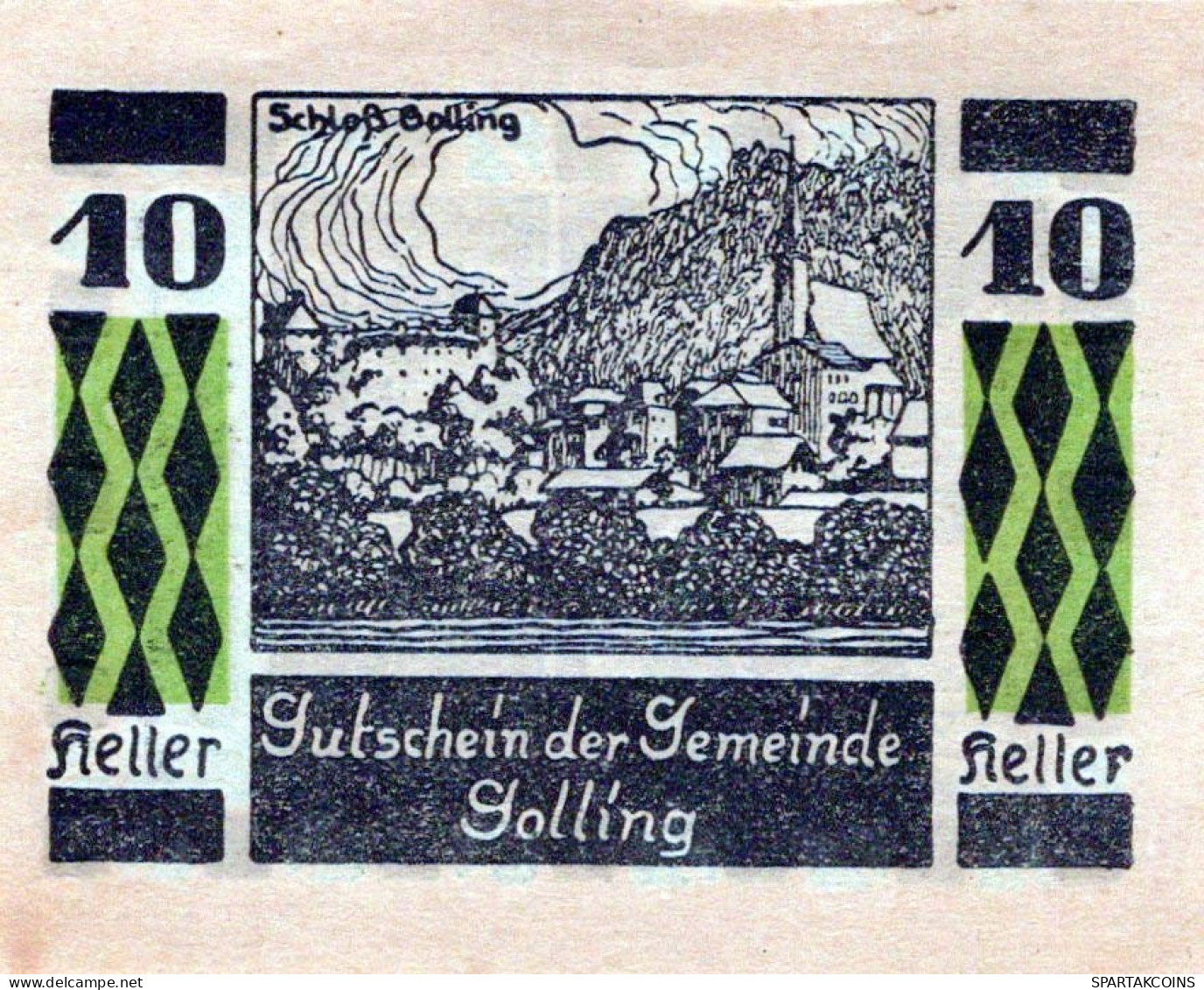 10 HELLER 1920 Stadt GOLLING AN DER SALZACH Salzburg Österreich Notgeld #PF037 - [11] Emisiones Locales
