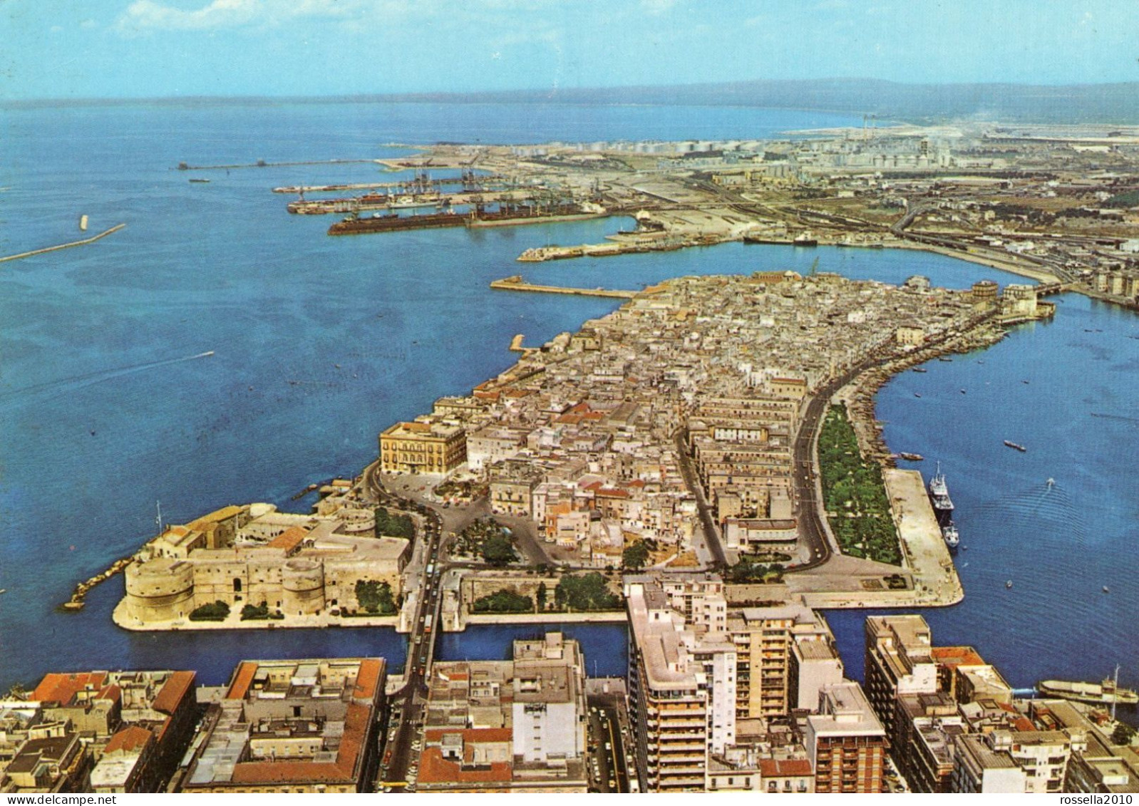 CARTOLINA  ITALIA TARANTO VEDUTA AEREA CITTà VECCHIA Italy Postcard ITALIEN Ansichtskarten - Taranto