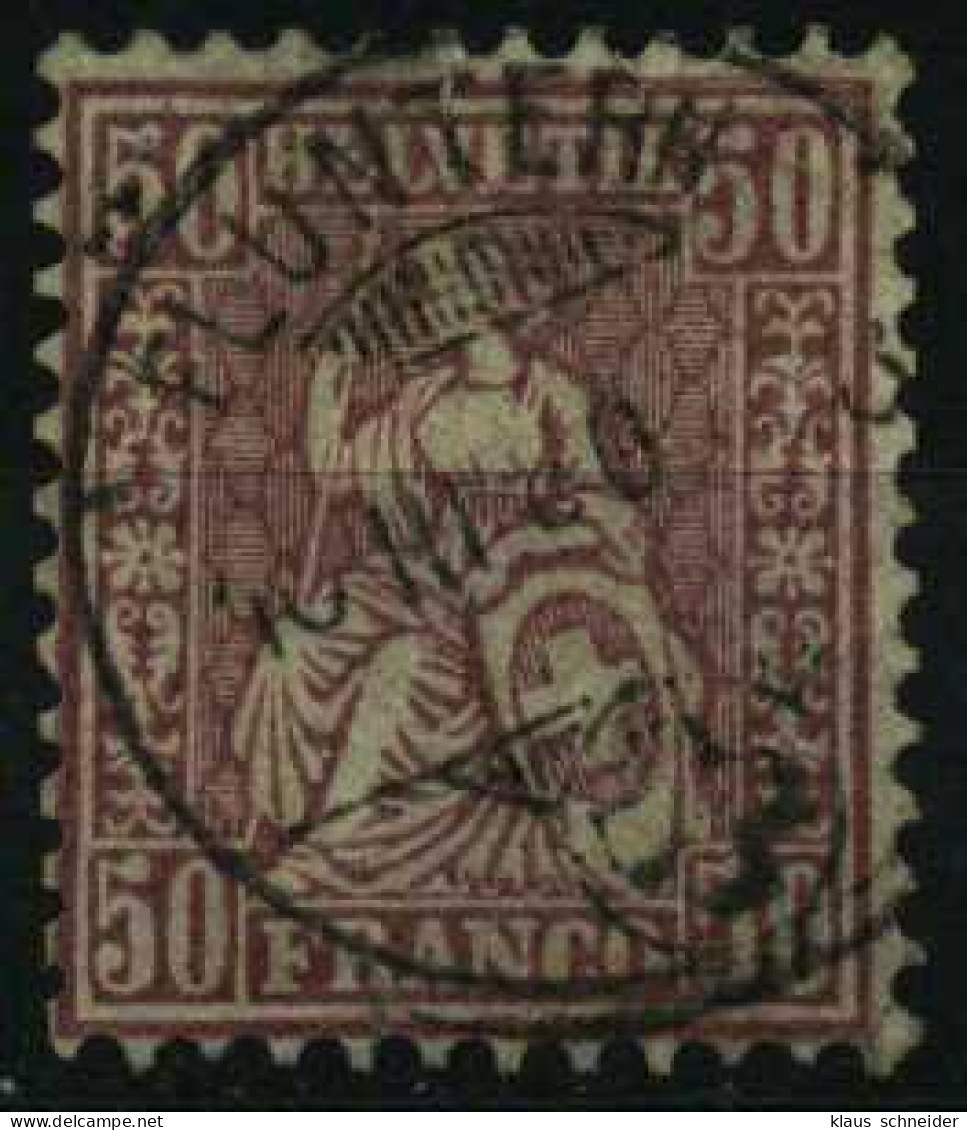 SCHWEIZ SITZENDE HELVETIA VON 1867 Nr 35a Gestempelt X1770E6 - Usados