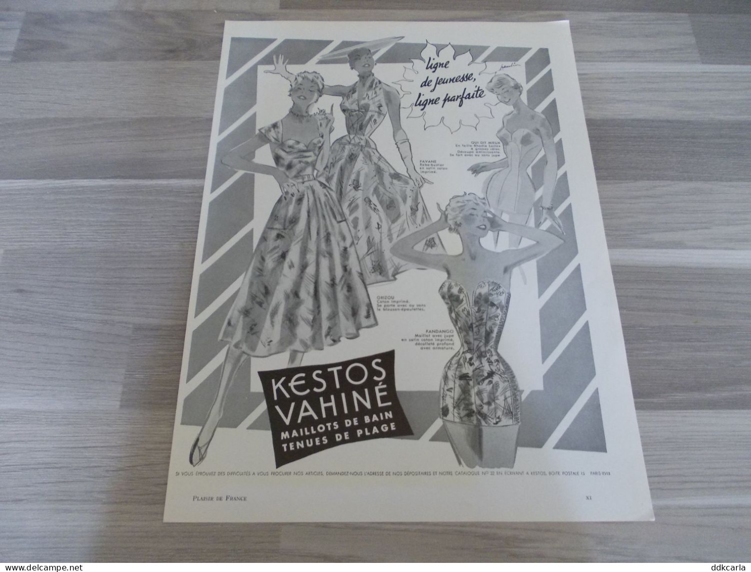 Reclame Advertentie Uit Oud Tijdschrift 1955 - Kestos - Vahiné - Maillots De Bain Et Tenues De Plage - Publicités