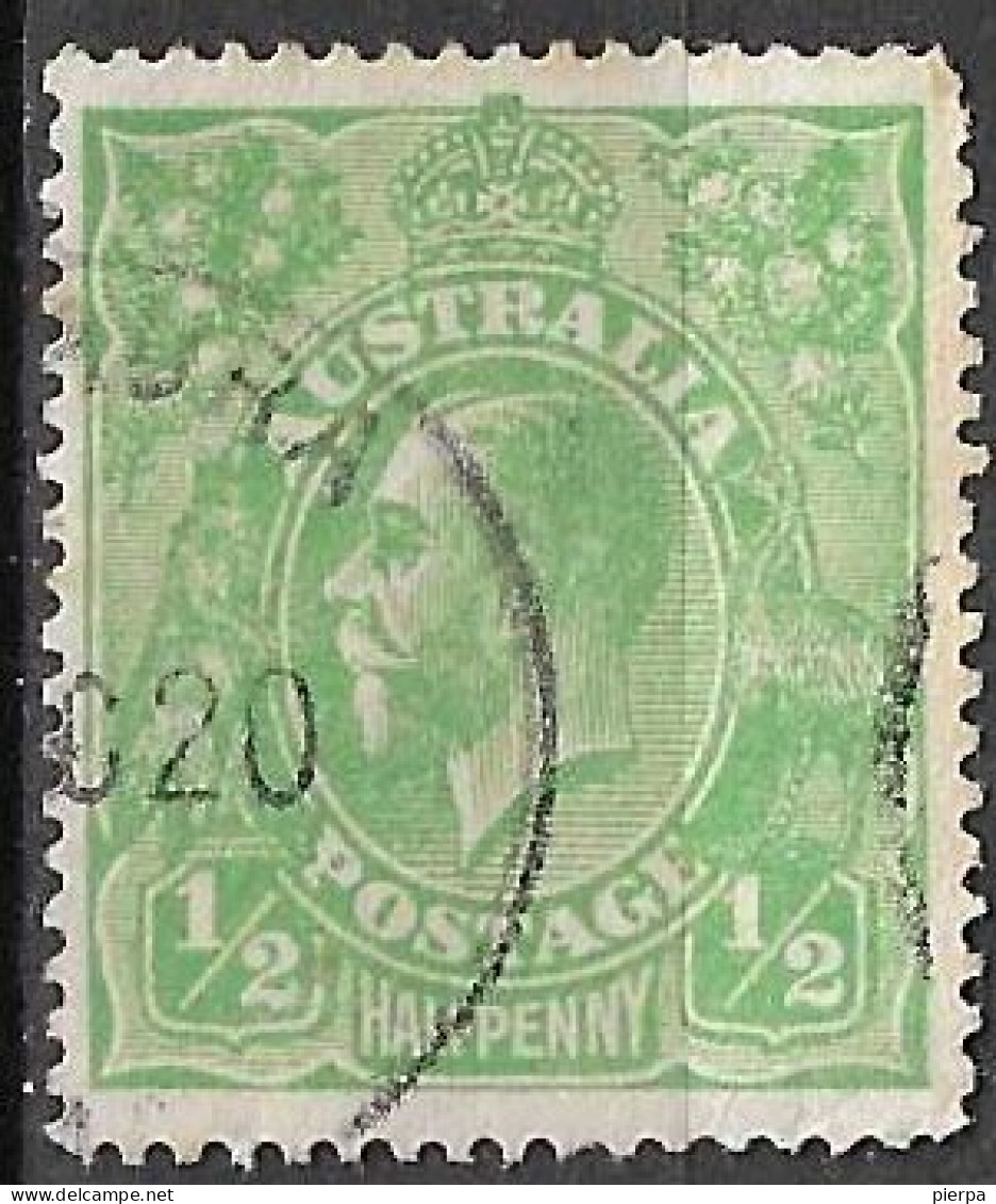 AUSTRALIA - 1914 - GIORGIO V - 1/2 - FIL. III - USATO ( YVERT 18 - MICHEL 28) - Oblitérés