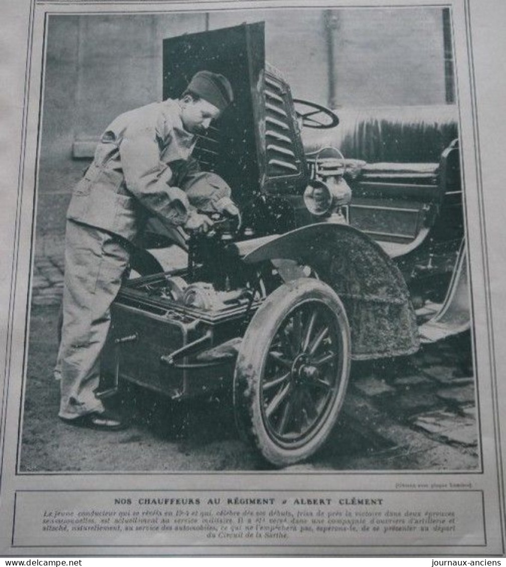 1906 LE PILOTE AUTOMOBILE " ALBERT CLÉMENT " AU RÉGIMENT - Revue " LA VIE AU GRAND AIR " - 1900 - 1949