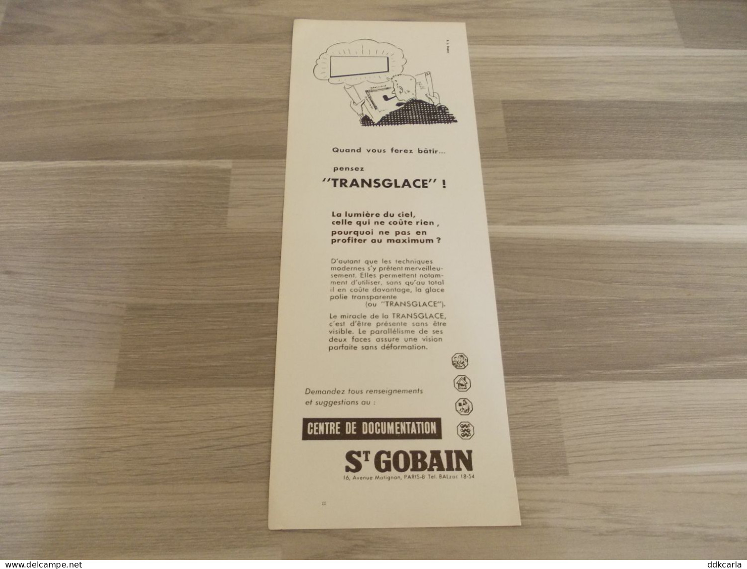 Reclame Advertentie Uit Oud Tijdschrift 1955 - St. Gobain - Transglace - Publicidad