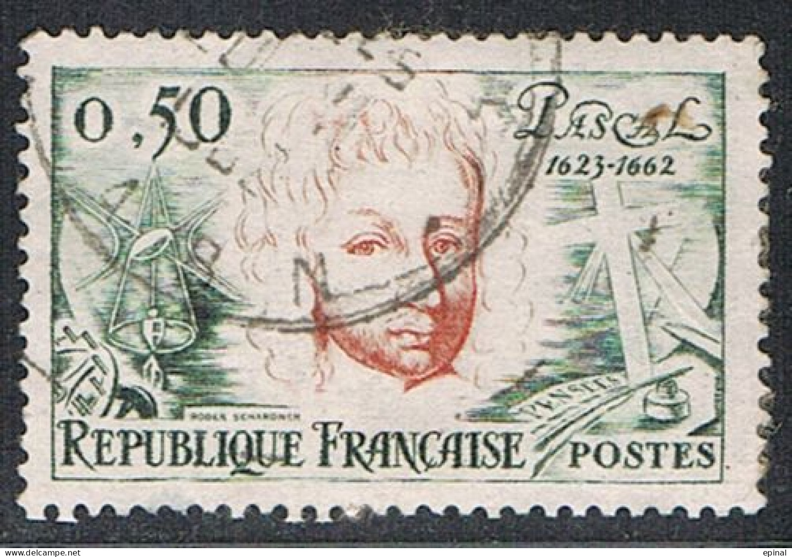 FRANCE : N° 1344 Oblitéré (Blaise Pascal) - PRIX FIXE - - Oblitérés