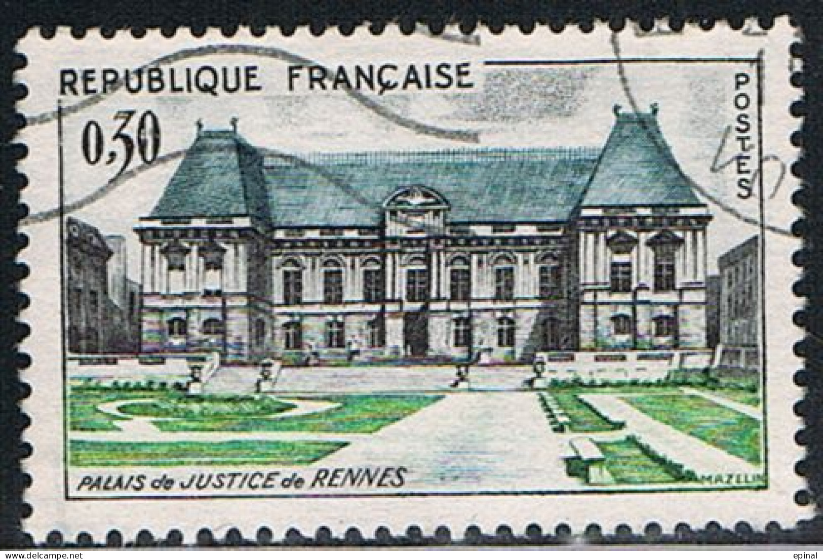 FRANCE : N° 1351 Oblitéré (Palais De Justice De Rennes) - PRIX FIXE  - - Oblitérés