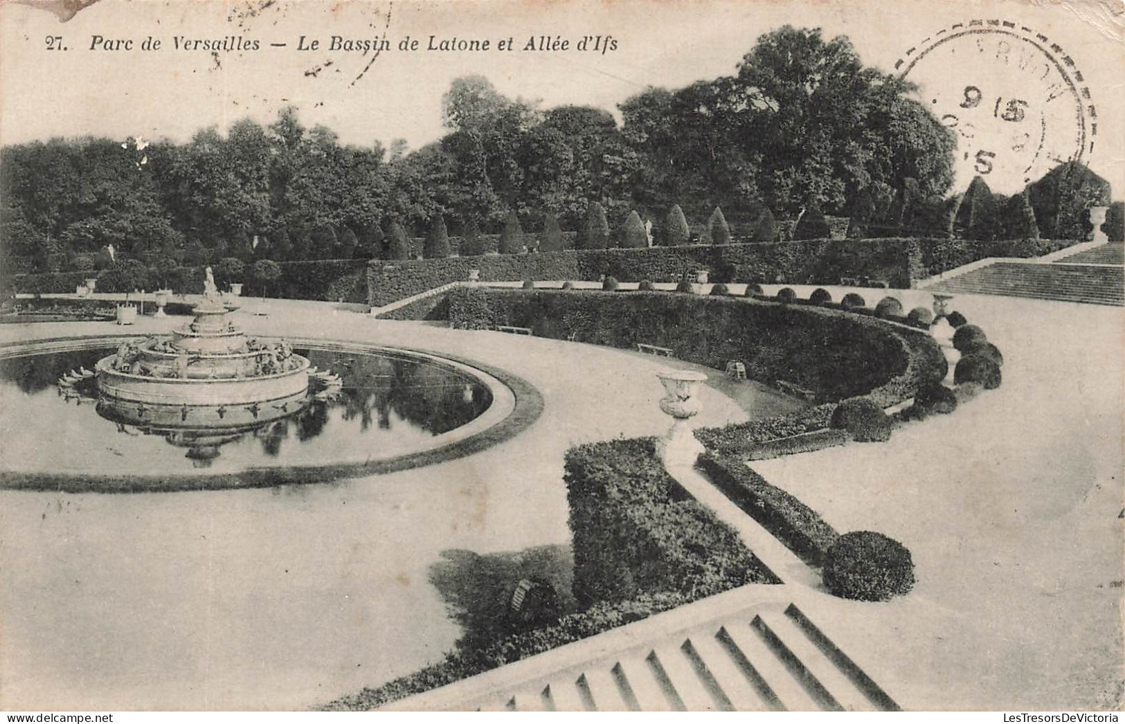 FRANCE - Parc De Versailles - Le Bassin De Latone Et Allées D'Ifs - Vue Sur Le Jardin - Fontaine- Carte Postale Ancienne - Versailles (Château)