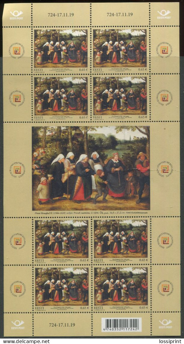 Estonia:Unused Sheet Estonian Art Museum, Pieter Brueghel, Sending Of Bride, 2019, MNH - Estonia