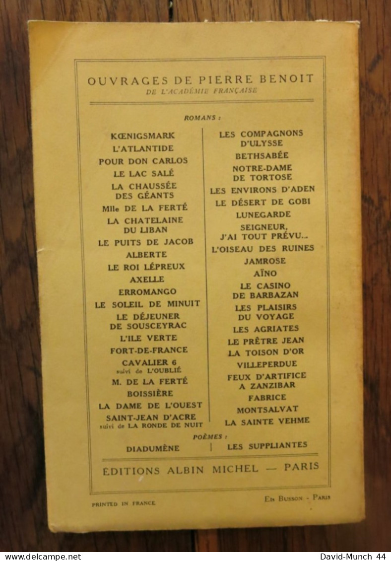 Flamarens De Pierre Benoît. Editions Albin Michel, Paris. 1959 - Autres & Non Classés