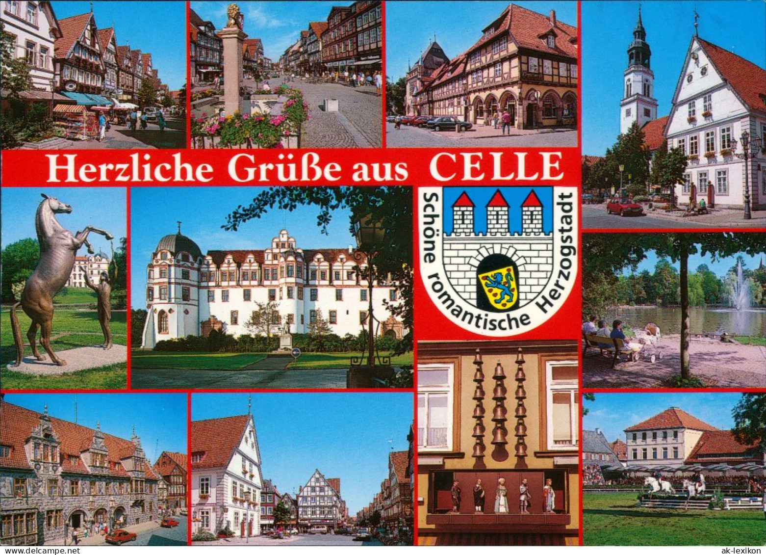 Ansichtskarte Celle Schloss, Markt, Rathaus, Kirche 1995 - Celle