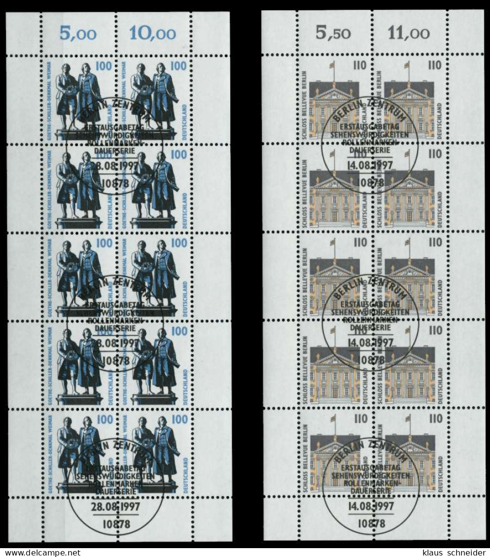 BRD BUND DS SEHENSWÜRDIGKEITEN Nr 1934KB-1938KB X72DCCE - Used Stamps