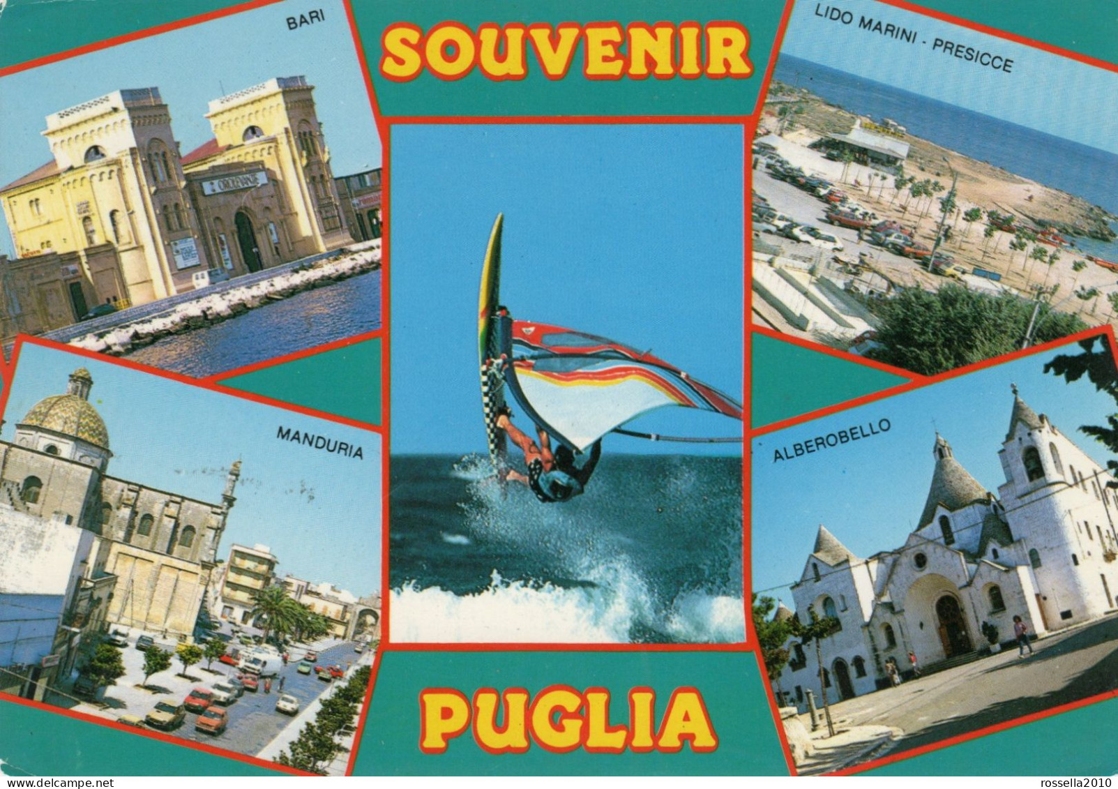 CARTOLINA  ITALIA PUGLIA SOUVENIR SALUTI VEDUTINE  Italy Postcard ITALIEN Ansichtskarten - Greetings From...