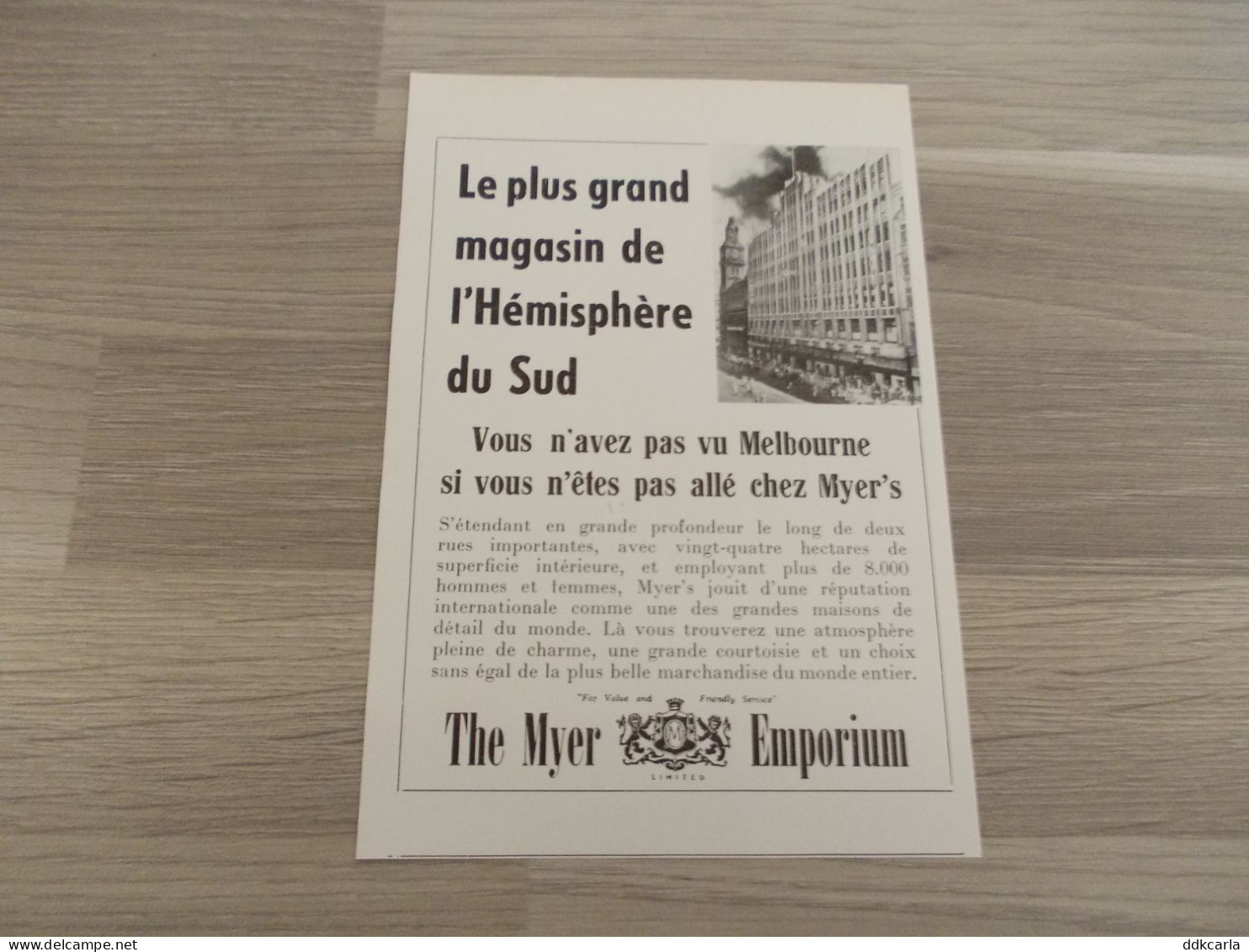 Reclame Advertentie Uit Oud Tijdschrift 1955 - The Myer Emporium à Melbourne - Advertising