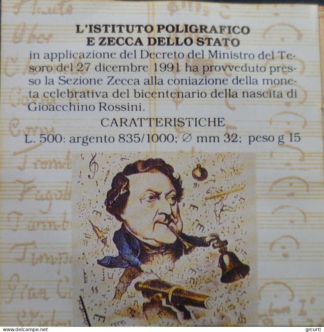 Italia - 500 Lire 1992 - Gioachino Rossini - 500 Lire