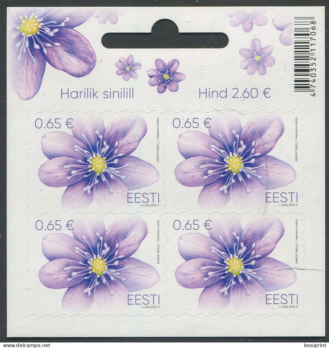 Estonia:Unused Sheet Flowers, Common Blue Flower, 2019, MNH - Estonia