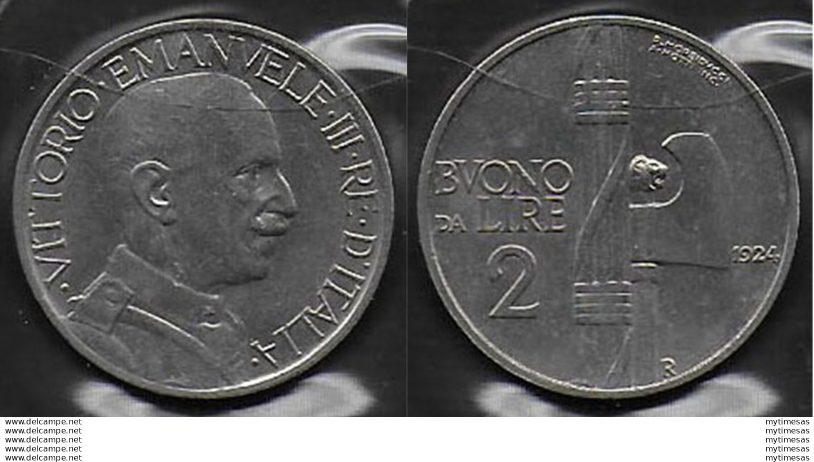 1924 Italia VE III Lire 2 Buono Fascio In Nichelio SPL - 1900-1946 : Vittorio Emanuele III & Umberto II