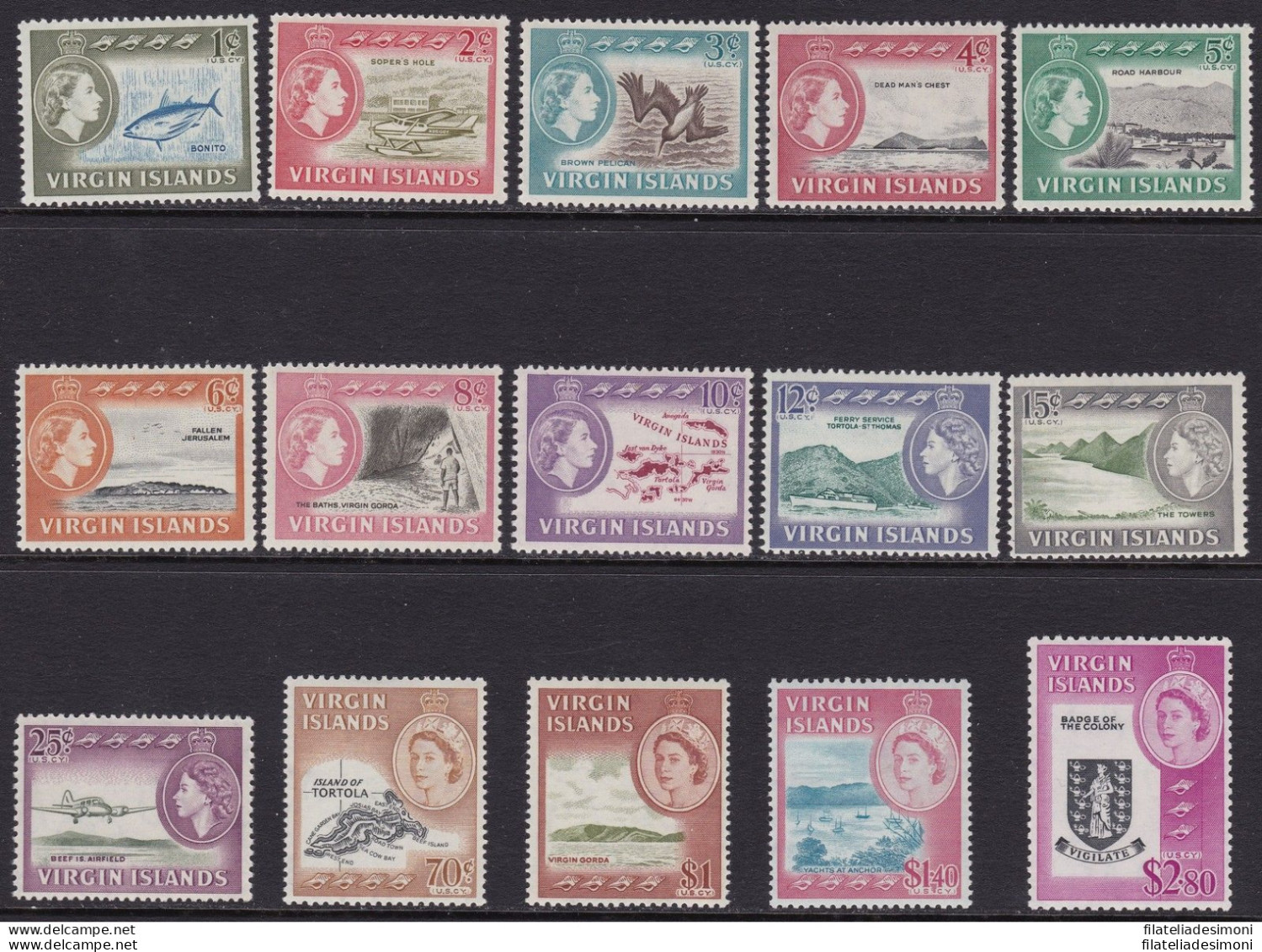 1964-68 BRITISH VIRGIN ISLANDS - SG N° 178/192  15 Valori  MLH/MNH */** - Andere & Zonder Classificatie