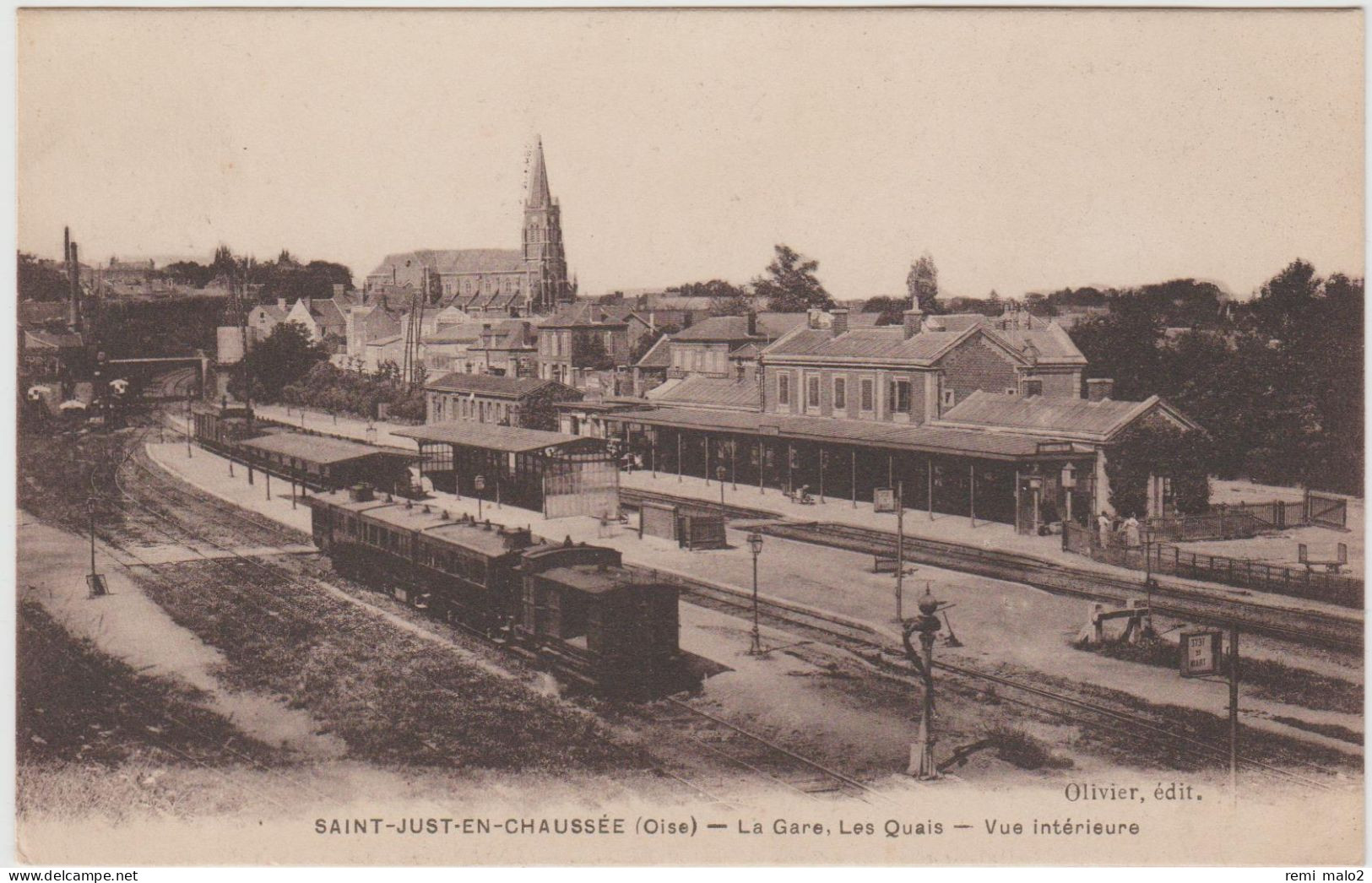 CARTE POSTALE   SAINT JUST EN CHAUSSEE 60  La Gare,les Quais - Saint Just En Chaussee