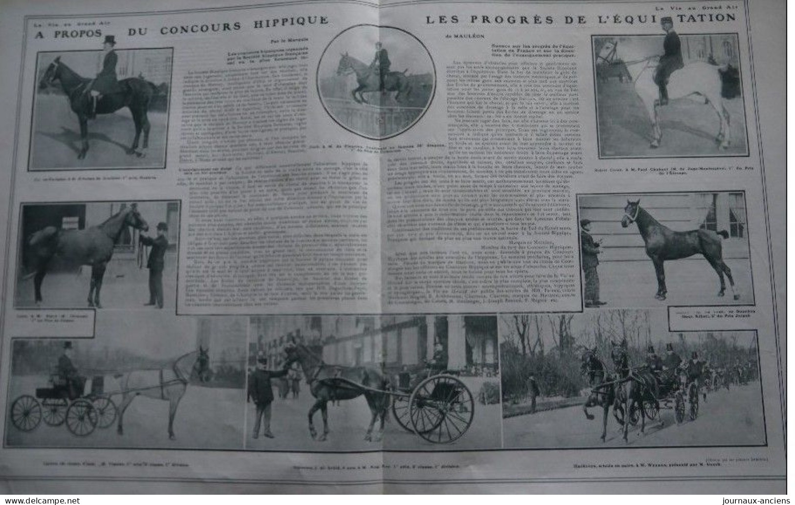 1906 LE CONCOURS HIPPIQUE - LES PROGRES DE L'EQUITATION - Revue Sportive " LA VIE AU GRAND AIR " - 1900 - 1949