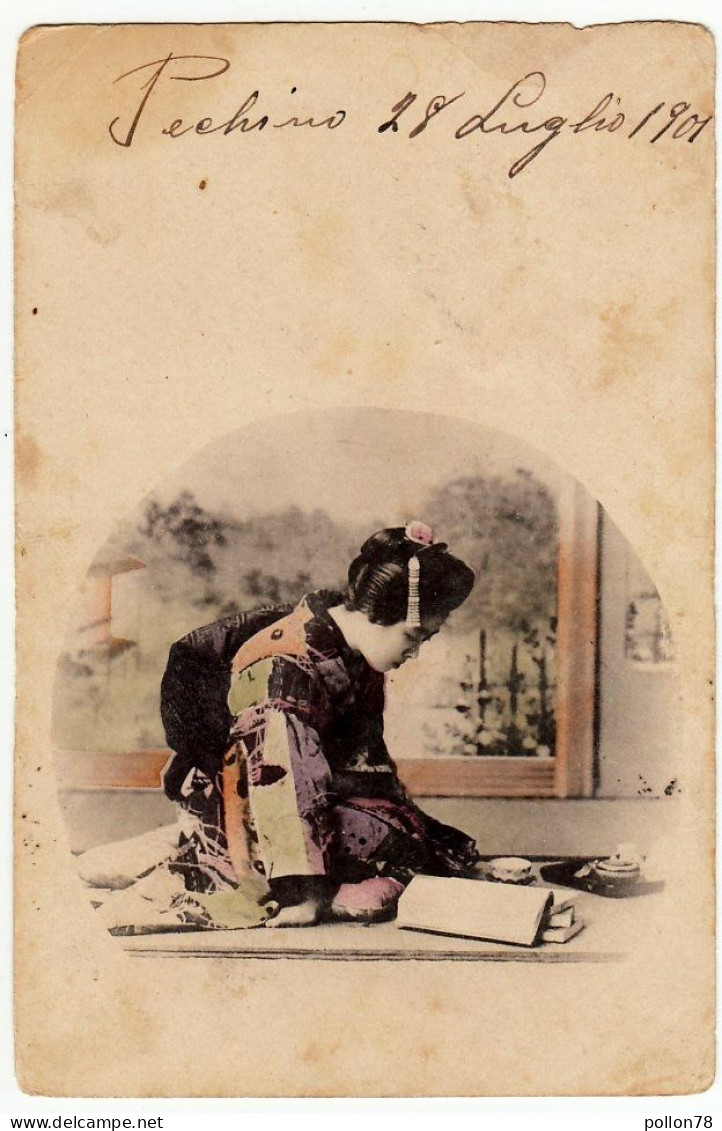 GEISHA - Spedita Da PECHINO Nel 1901 - Vedi Retro - Formato Piccolo - Andere & Zonder Classificatie