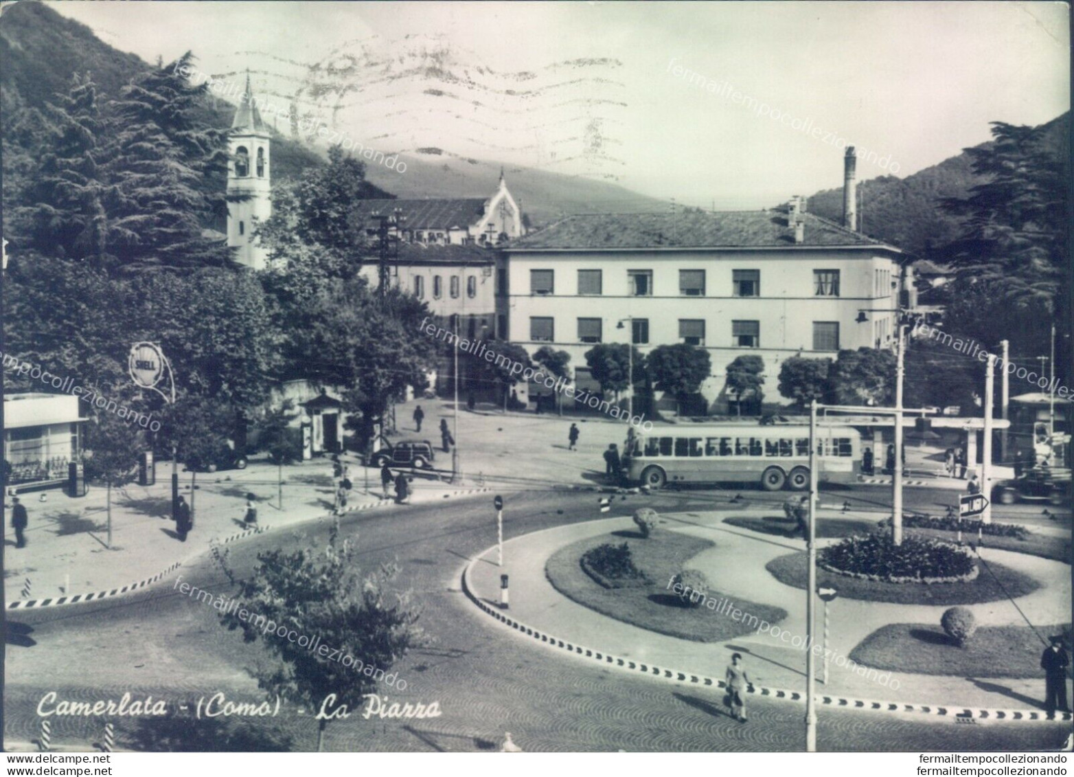 E380 - Cartolina Provincia Di Como - Camerlata - La Piazza Corriera-bella - Como