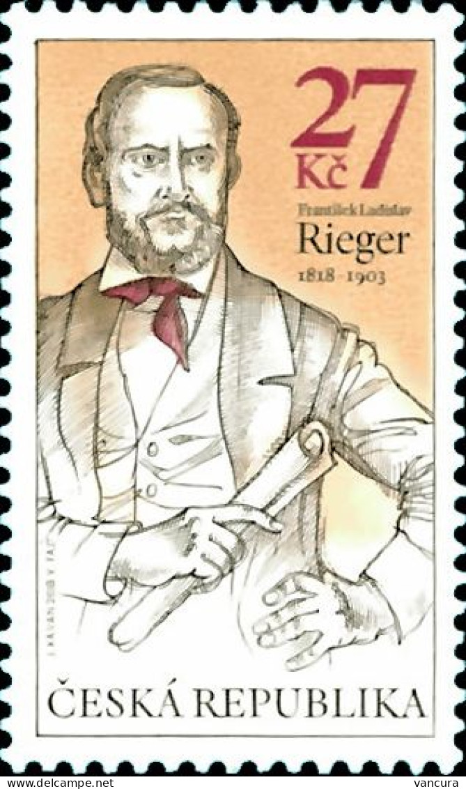 1006 Czech Republic F. L. Rieger, 19th Century Polititian 2018 - Otros & Sin Clasificación
