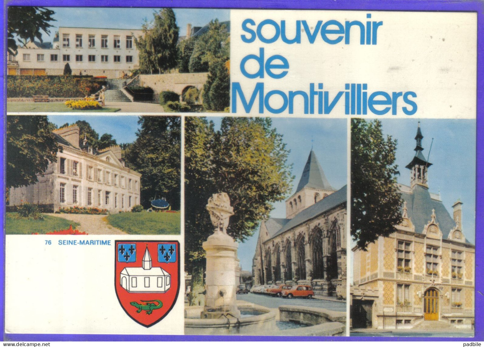 Carte Postale 76. Montivilliers  Blason  Très Beau Plan - Montivilliers