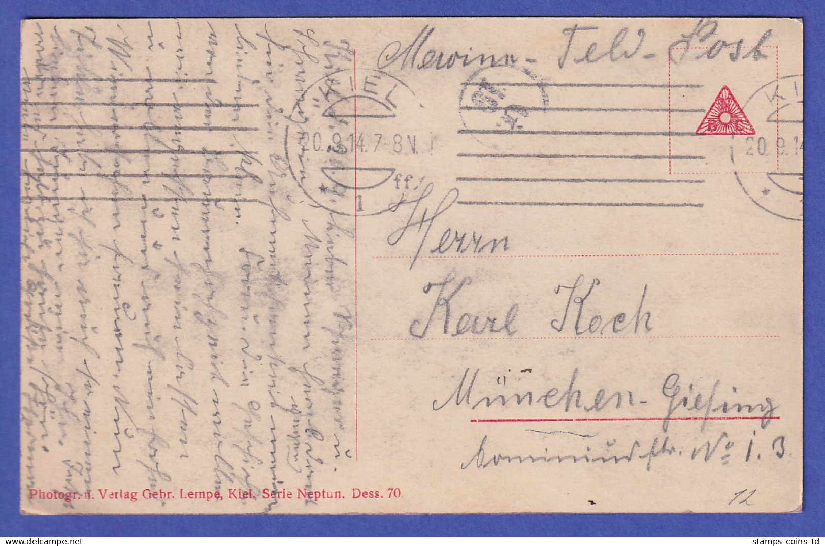 Deutsches Reich 1914 Marine-Feldpostkarte Panzerkreuzer Yorck - Feldpost (franchise)