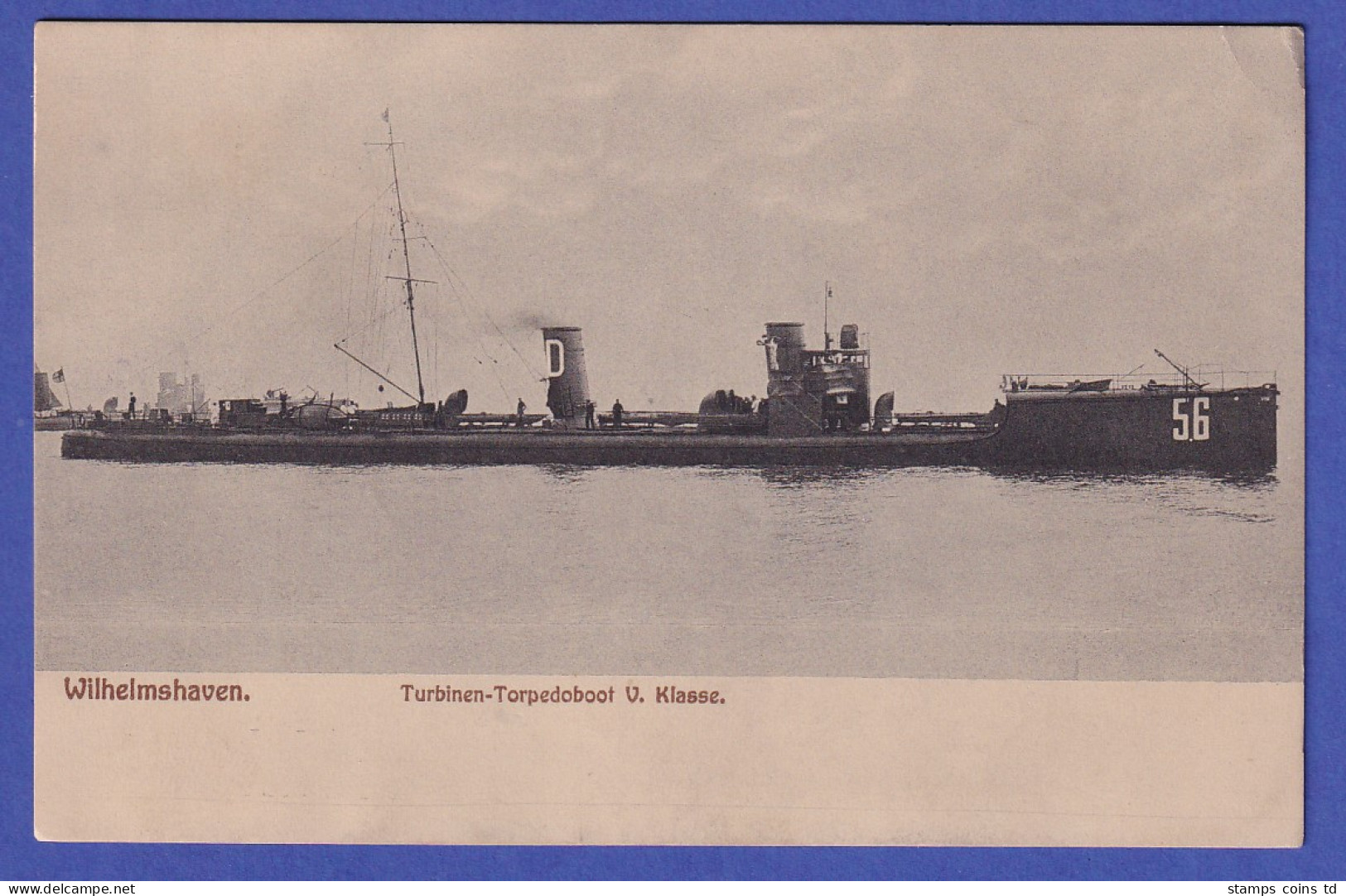 Deutsches Reich 1914 Marine-Feldpostkarte Aus Wilhelmshaven - Torpedoboot - Feldpost (franqueo Gratis)