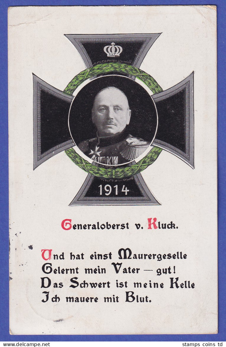 Deutsches Reich 1915 Postkarte Generaloberst Von Kluck - Feldpost (franqueo Gratis)