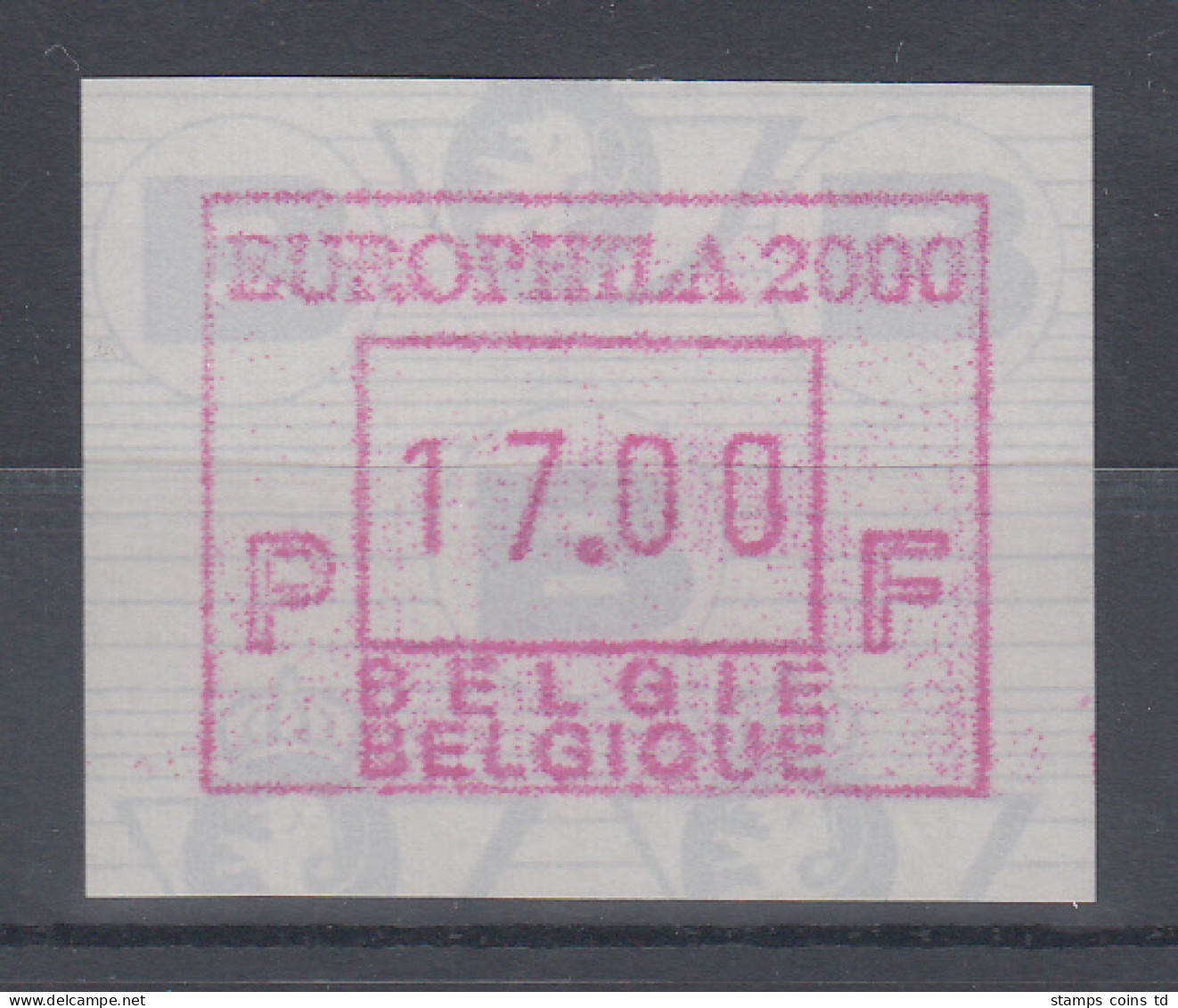 Belgien FRAMA-ATM Sonderausgabe EUROPHILA 2000 **  - Sonstige & Ohne Zuordnung