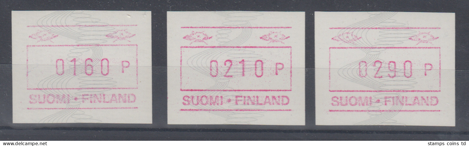 Finnland 1990 FRAMA-ATM Wellenlinien Und Spiralen Ohne Aut.-Nr.  Mi.-Nr. 7 Satz - Timbres De Distributeurs [ATM]