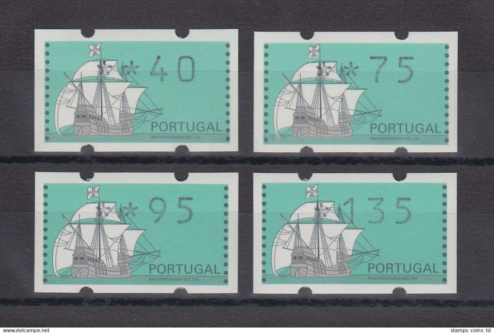 Portugal 1993 ATM Nau Mi-Nr. 7Z1 Satz 40-75-95-135 ** - Machine Labels [ATM]