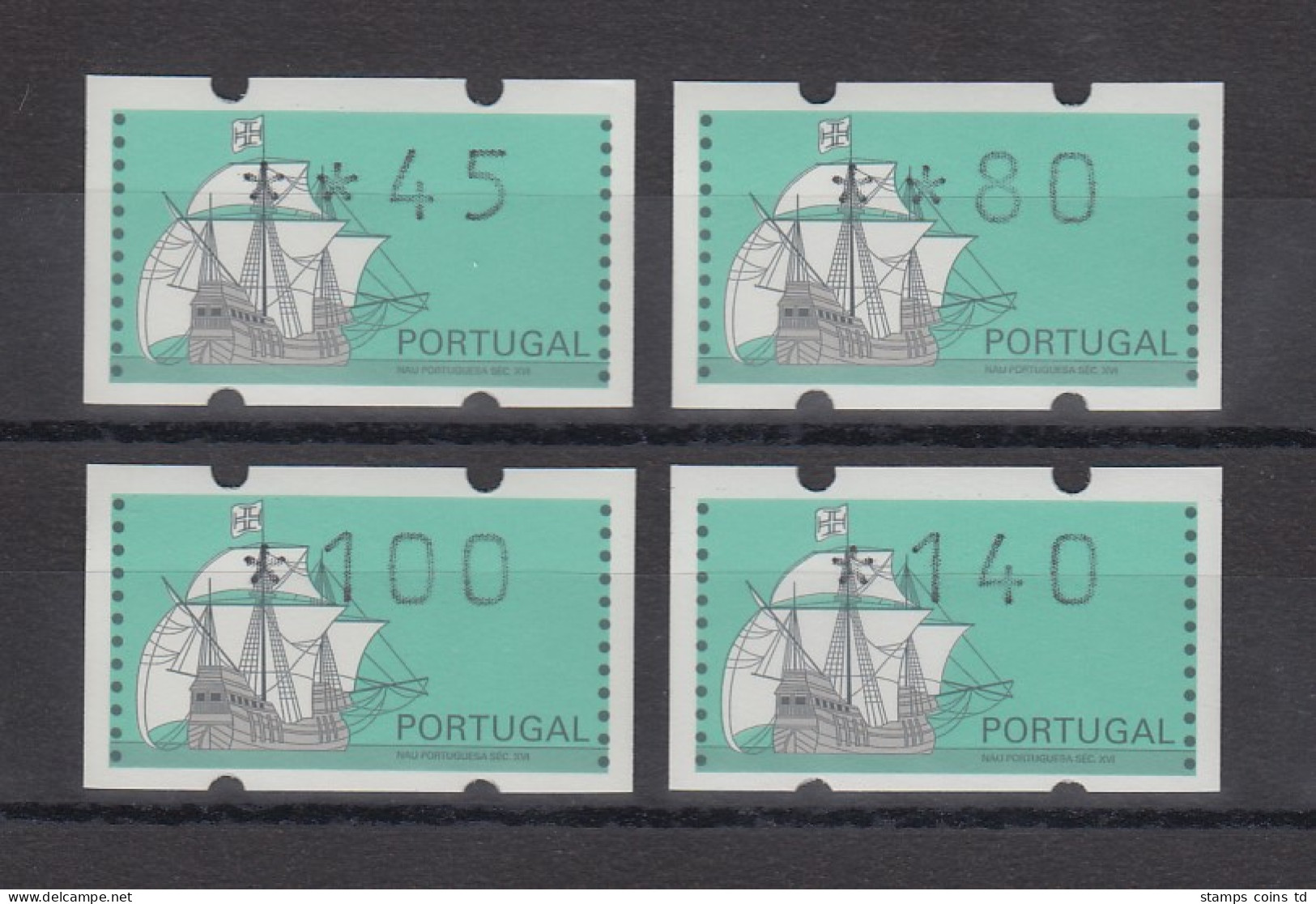 Portugal 1993 ATM Nau Mi-Nr. 7Z1 Satz 45-80-100-140 ** - Vignette [ATM]