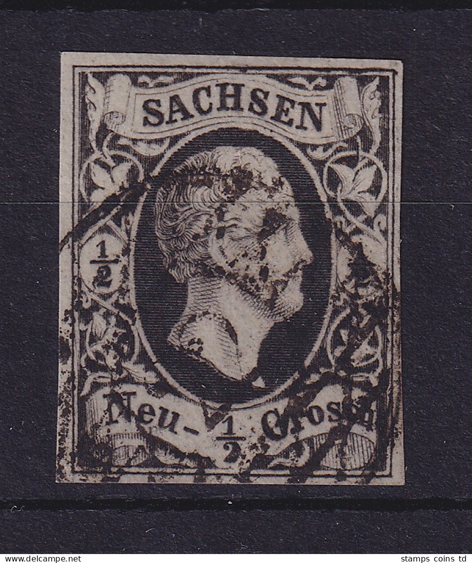 Sachsen Friedrich August II. 1/2 Ngr  Mi.-Nr. 3 A Mit Nr.-O 22 Reichenbach - Saxony