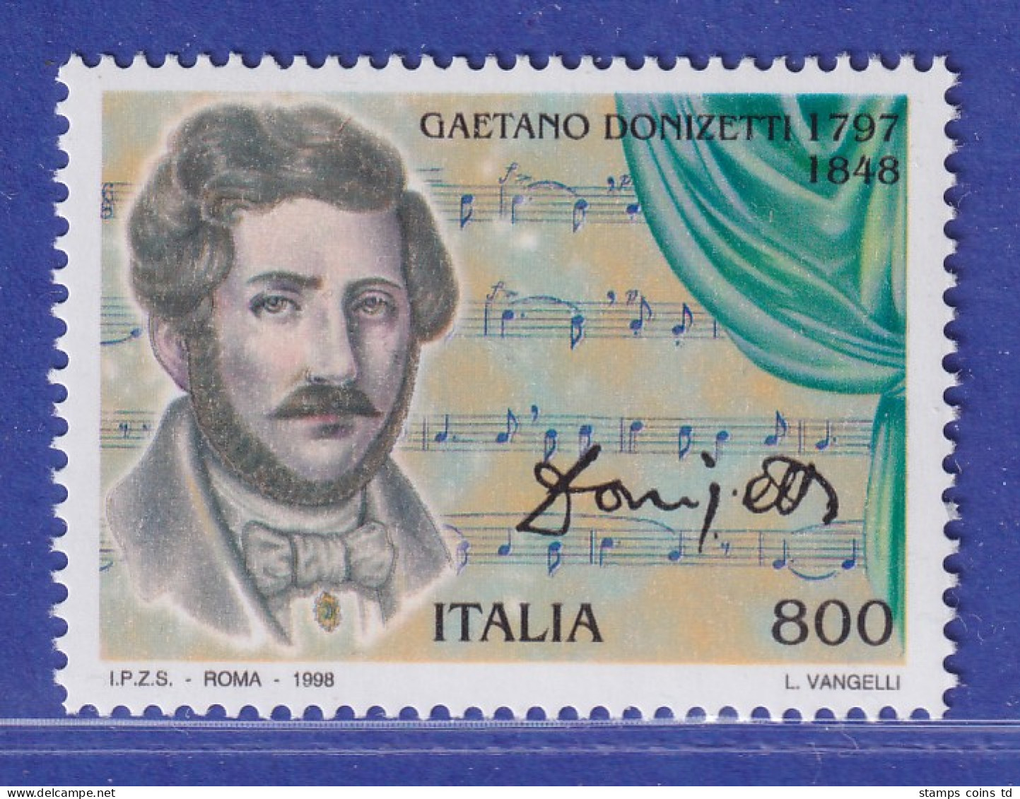 Italien 1998 Gaetano Donizetti, Komponist Mi.-Nr. 2558 ** - Ohne Zuordnung