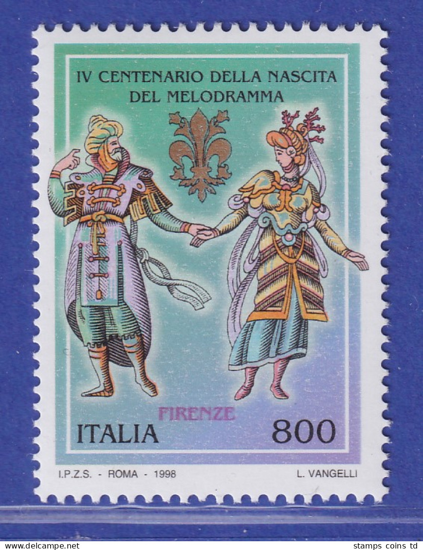 Italien 1998 Kostüme Der Ersten Operaufführungen In Florenz Mi.-Nr. 2557 ** - Ohne Zuordnung