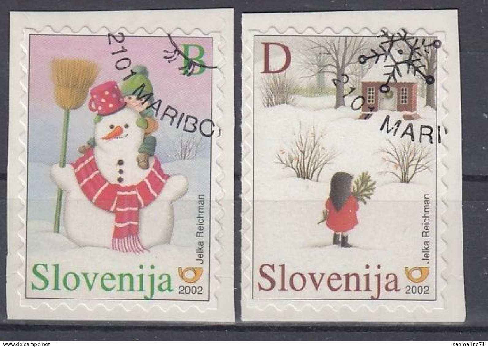 SLOVENIA 413-414,used,hinged,Christmas 2002 - Slovenia