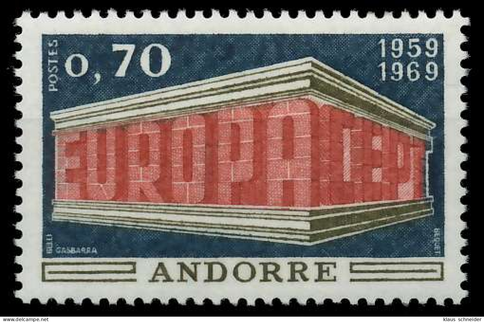 ANDORRA (FRANZ. POST) 1969 Nr 215 Postfrisch SA5E6B2 - Ungebraucht