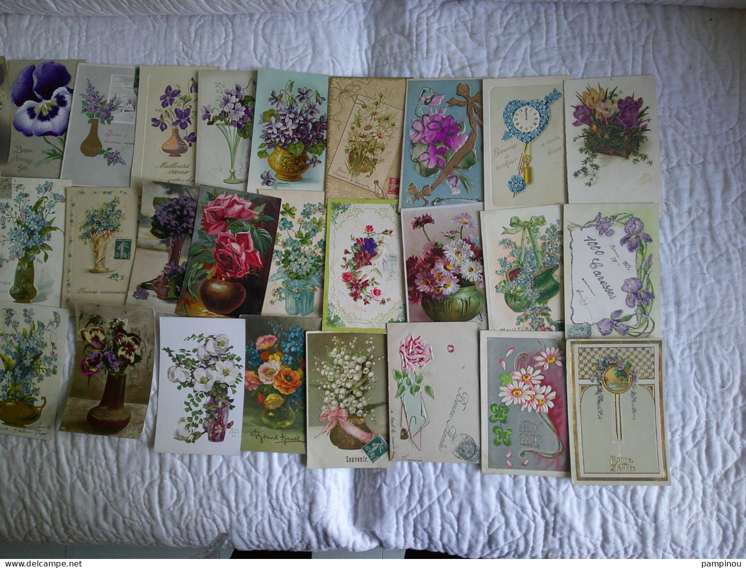 Lot De 69 Cpa FLEURS Diverses Dont Gaufrées - Fleurs