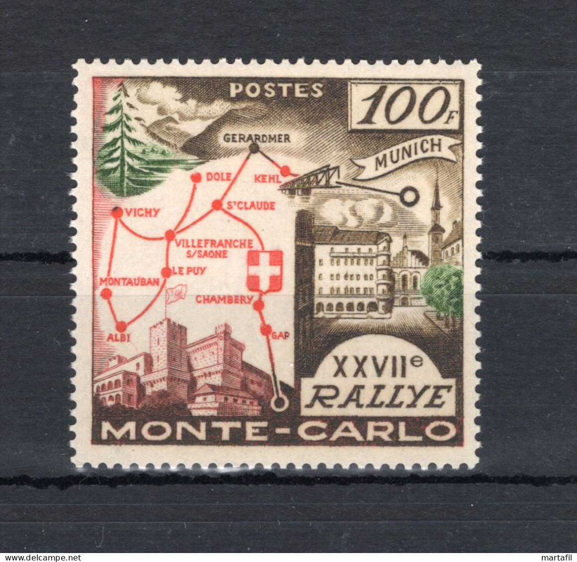 1958 MONACO SET MNH ** 27° Rally Automobilistico Di Montecarlo - Ungebraucht