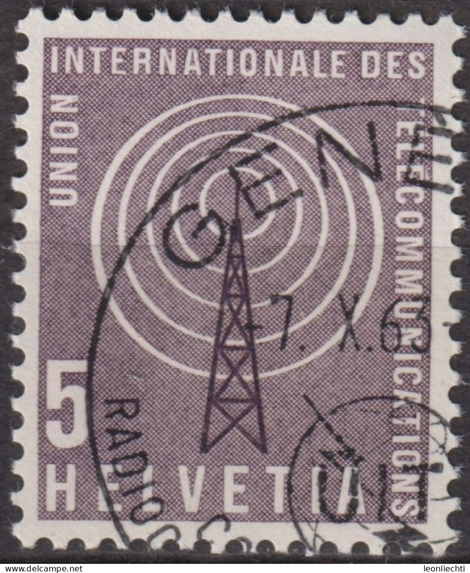 1958 CH / Dienstmarke UIT ° Mi:CH-UIT 1, Yt:CH S393, Zum:CH-UIT 1, 100 Jahre Internationale Fernmeldeunion - Oficial