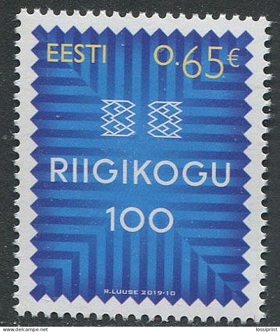 Estonia:Unused Stamp Estonian Parliament 100 Years, 2019, MNH - Estonie